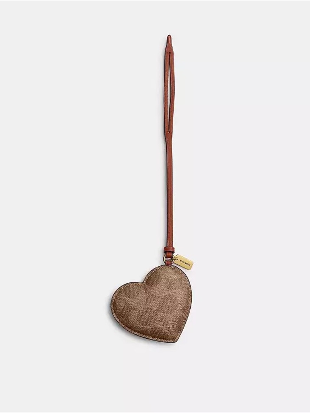 Coach Heart Puffy Bag Charm in Signature Canvas
